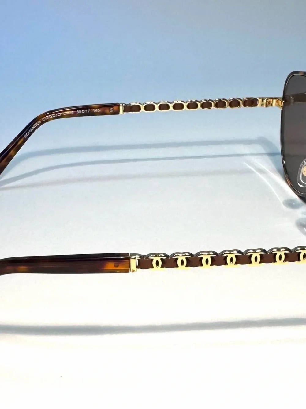CHANEL Tortoiseshell Frame Sunglasses with Brown Lenses